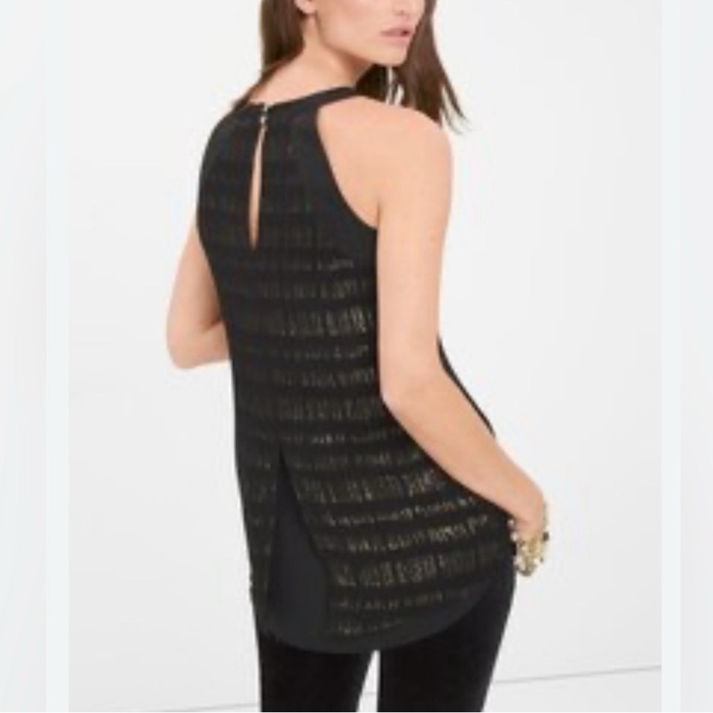 White House Black Market Silk Harriet Clip Date Halter Top